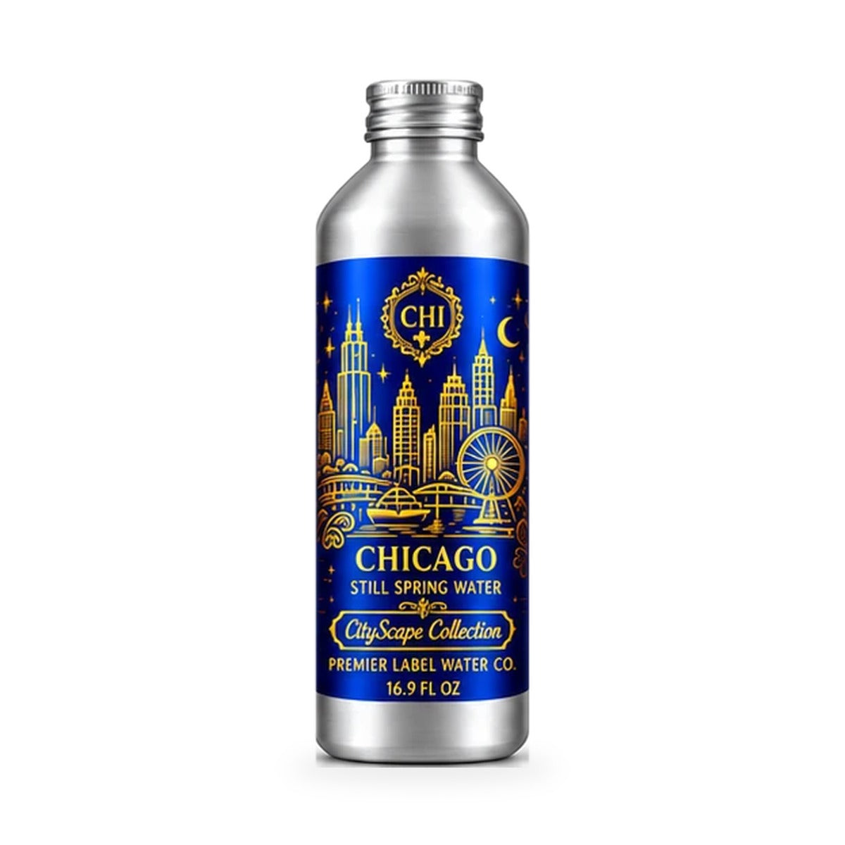 CityScape Chicago 16 oz aluminum bottle, Signature Label