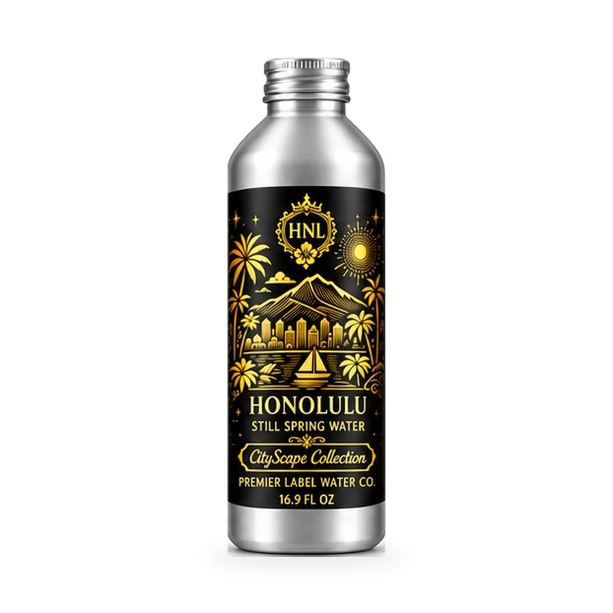CityScape Honolulu 16 oz aluminum bottle, Signature Label