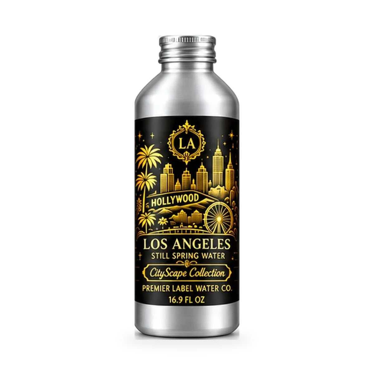 CityScape Los Angeles 16 oz aluminum bottle, Signature Label