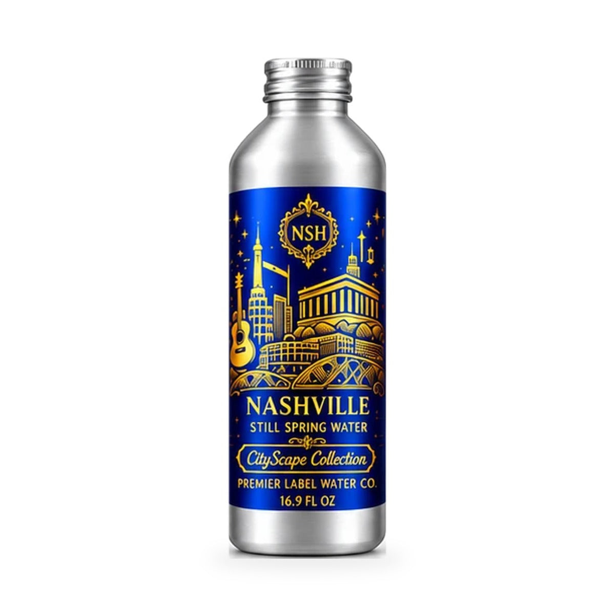 CityScape Nashville 16 oz aluminum bottle, Signature Label