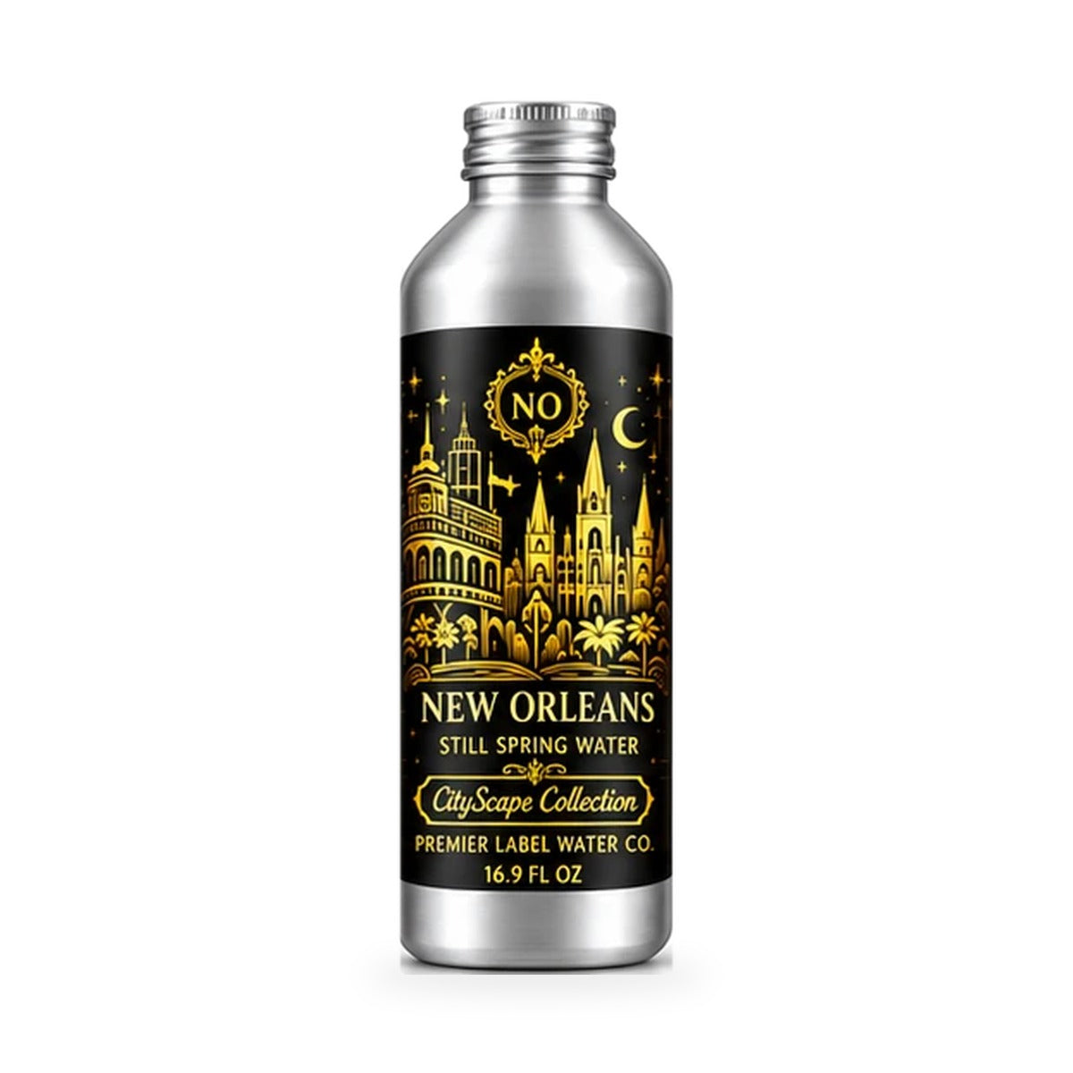 CityScape New Orleans 16 oz aluminum bottle, Signature Label