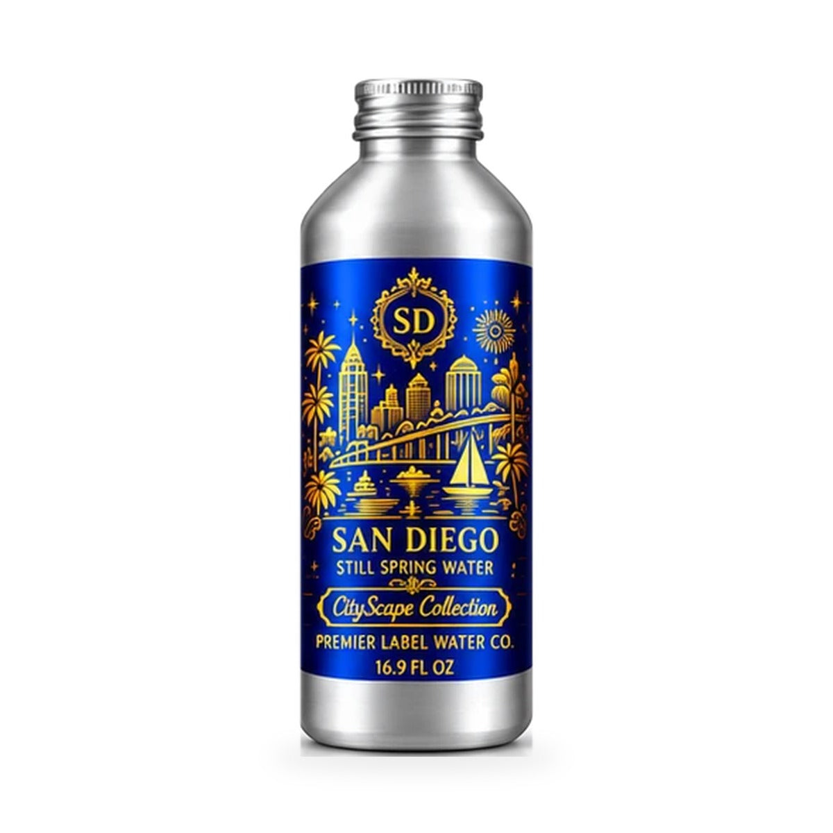 CityScape San Diego 16 oz aluminum bottle, Signature Label