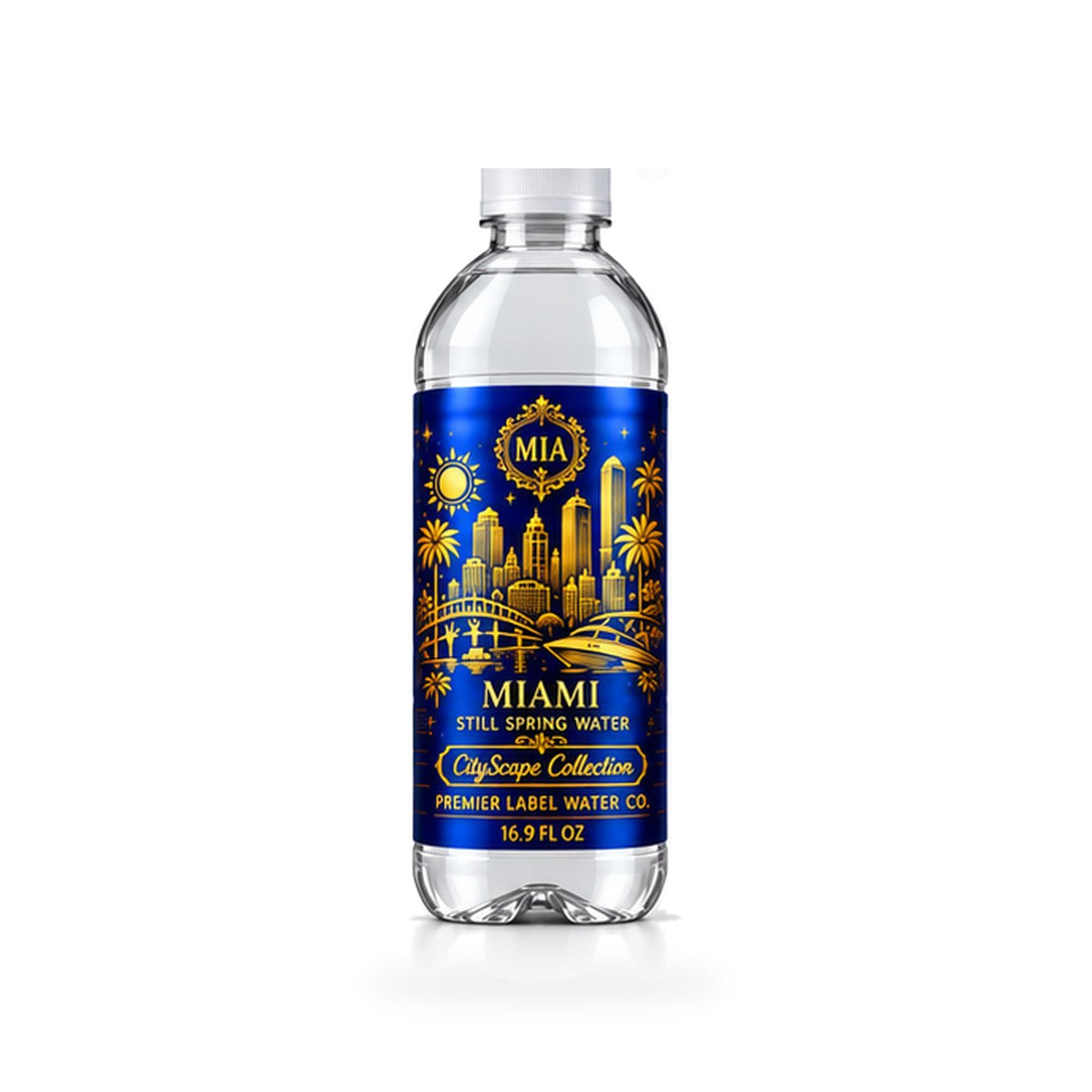 CityScape Miami PET bottle, Blue Label