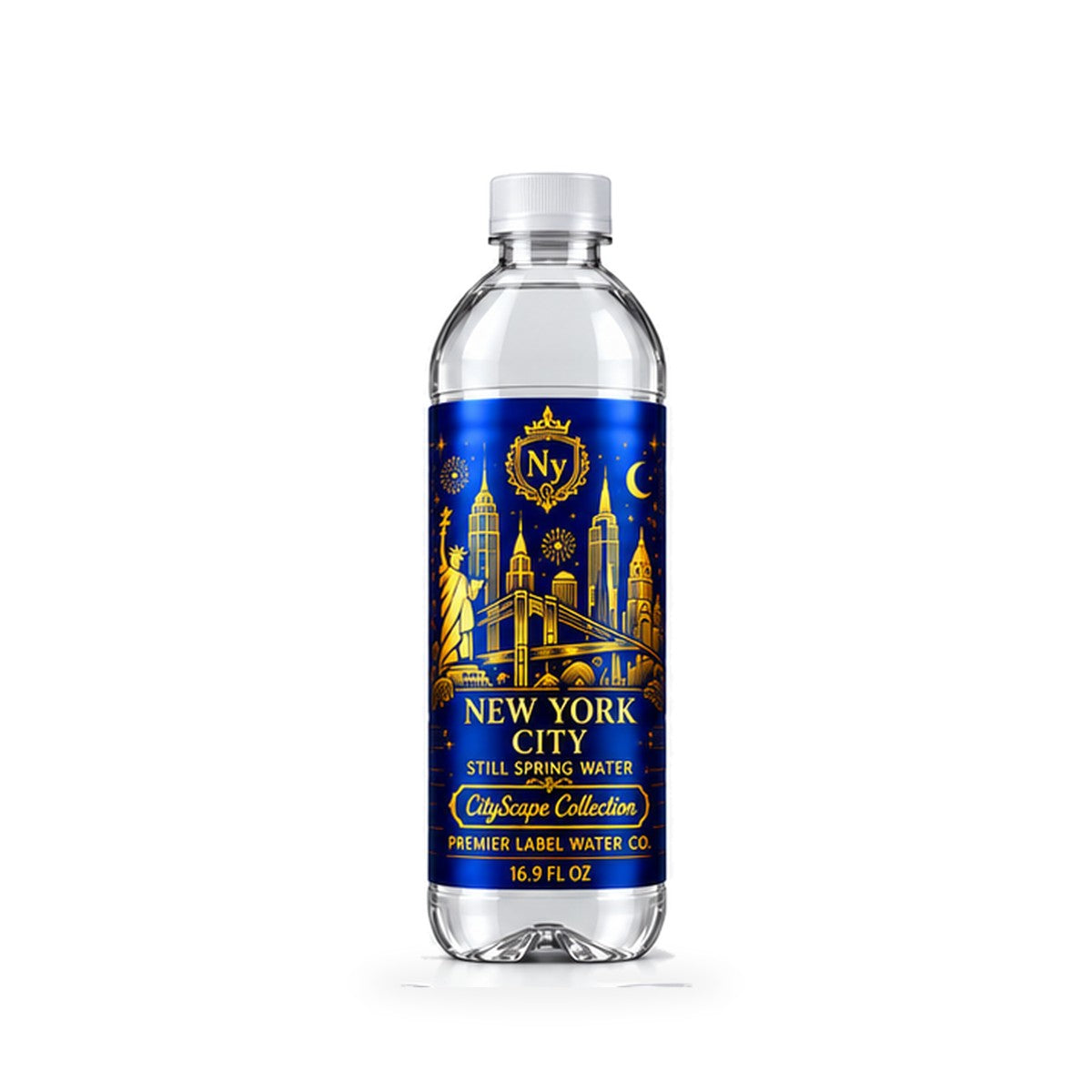 CityScape New York City PET bottle, Blue Label